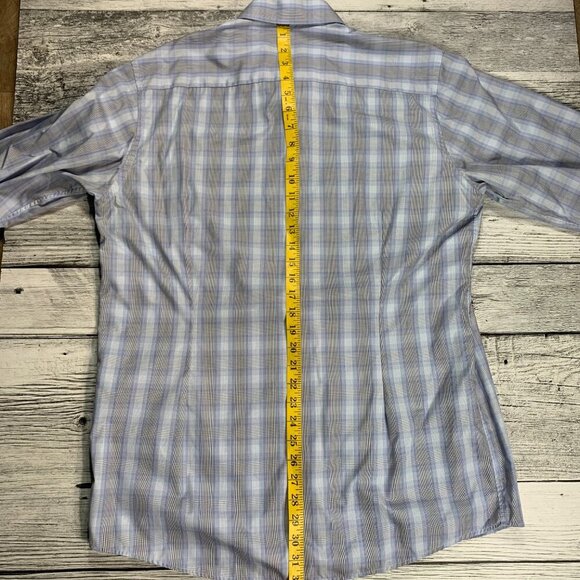Eton Contemporary Check Button Down Dress Shirt - Picture 11 of 12